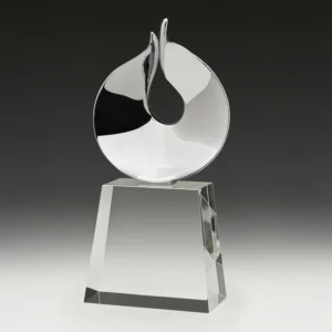 Small crystal abstract loop award on clear base