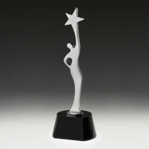 Crystal star figure award on black base