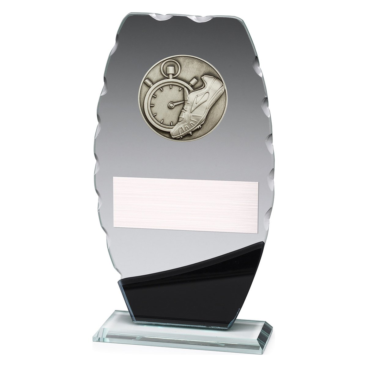 Track Clipped Oval Glass