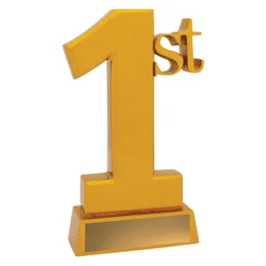 Gold 1st place trophy with resin construction