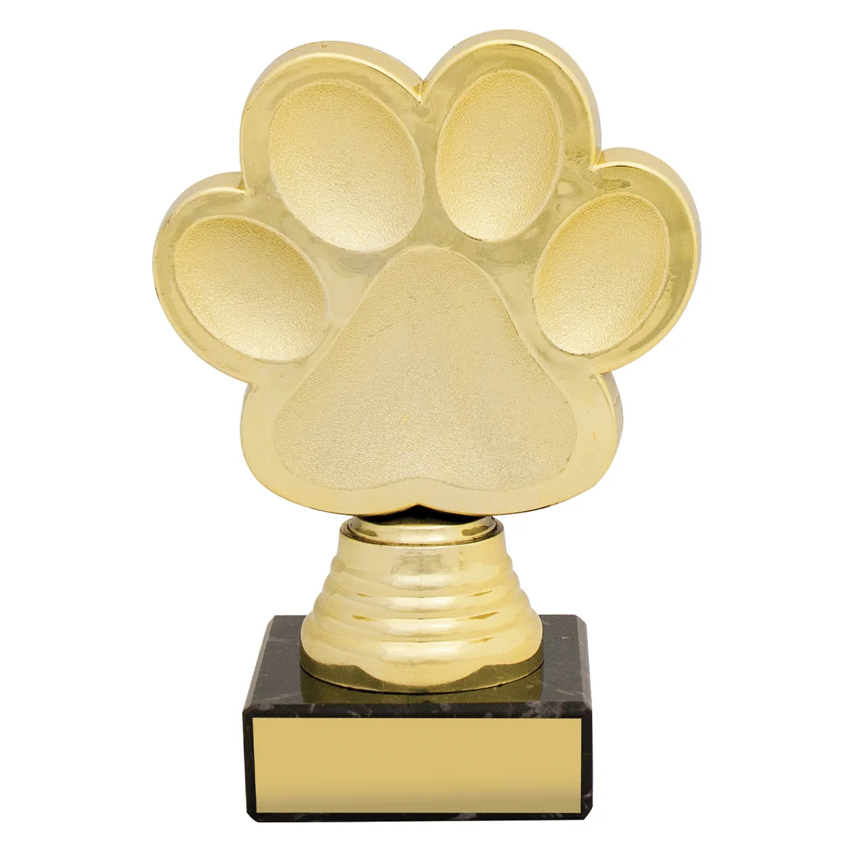 Gold 3d pet paw with plastic / marble construction