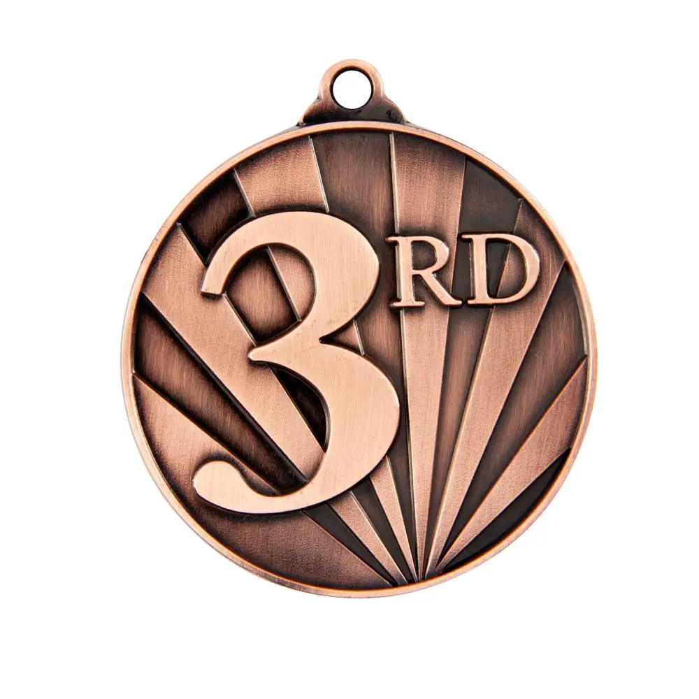 Bronze sunrise medal-3rd with zinc alloy construction