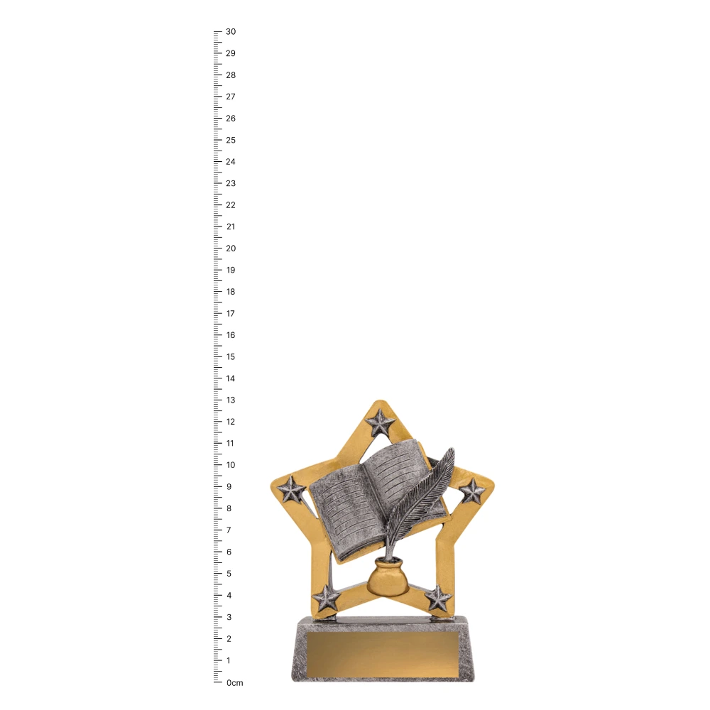 Academic Mini Star trophy next to ruler Academic Mini Star trophy next to ruler