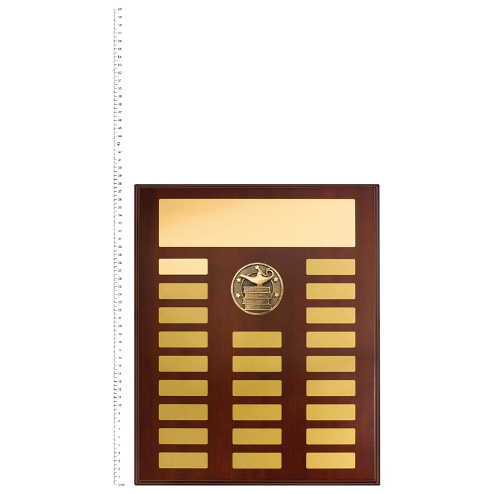Academic Perpetual Plaque next to ruler Academic Perpetual Plaque next to ruler