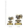 American Football Tri-Star trophies next to ruler American Football Tri-Star trophies next to ruler