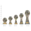 Archery Gladiator Series trophies next to ruler Archery Gladiator Series trophies next to ruler