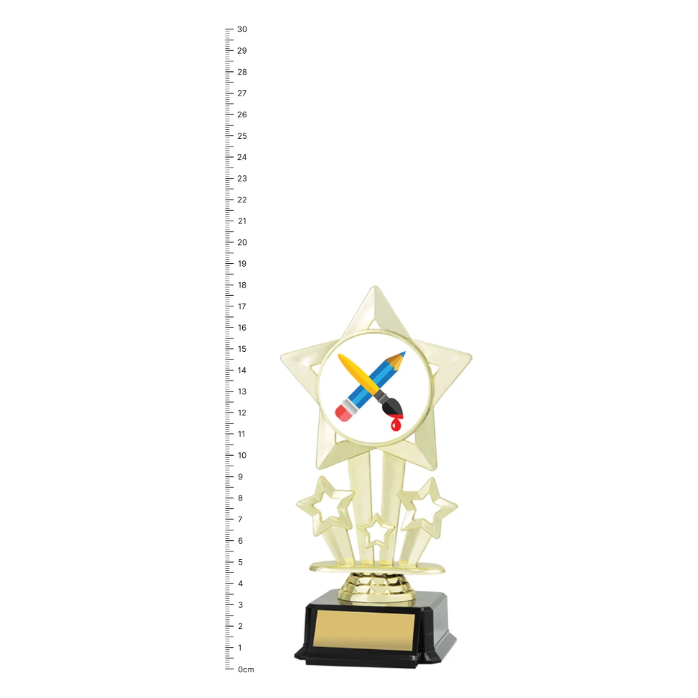 Arts Icon Star trophy next to ruler