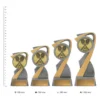 Badminton Arclight Gold trophies next to ruler Badminton Arclight Gold trophies next to ruler