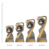 Badminton Arclight Showtime trophies next to ruler