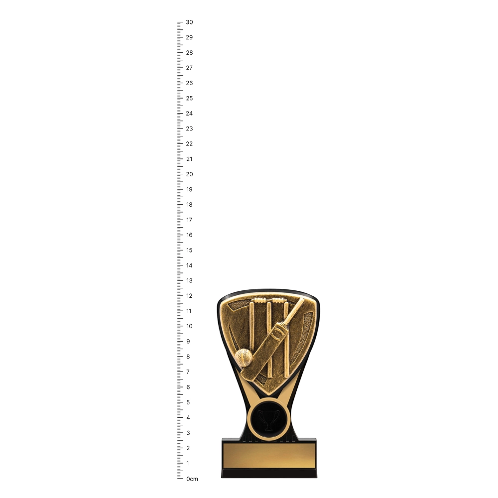 Cricket Nova Mini Cricket Nova Mini trophy next to ruler