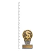 Dollar Mini IKON trophy next to ruler