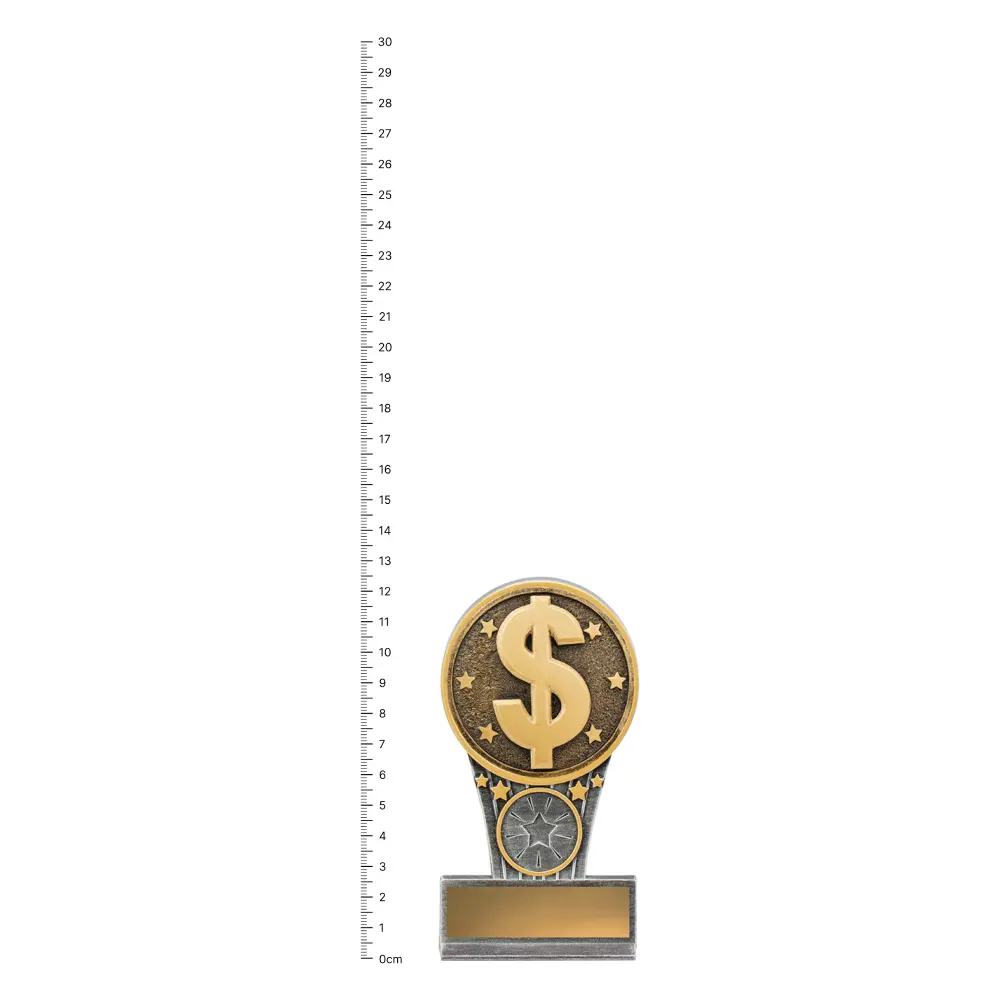 Dollar Mini IKON trophy next to ruler