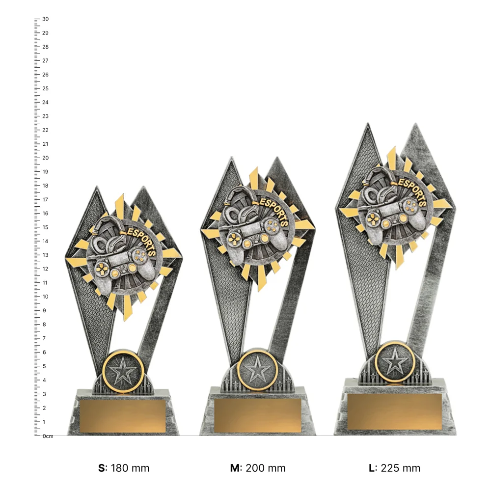 Esports Peak trophies next to ruler Esports Peak trophies next to ruler