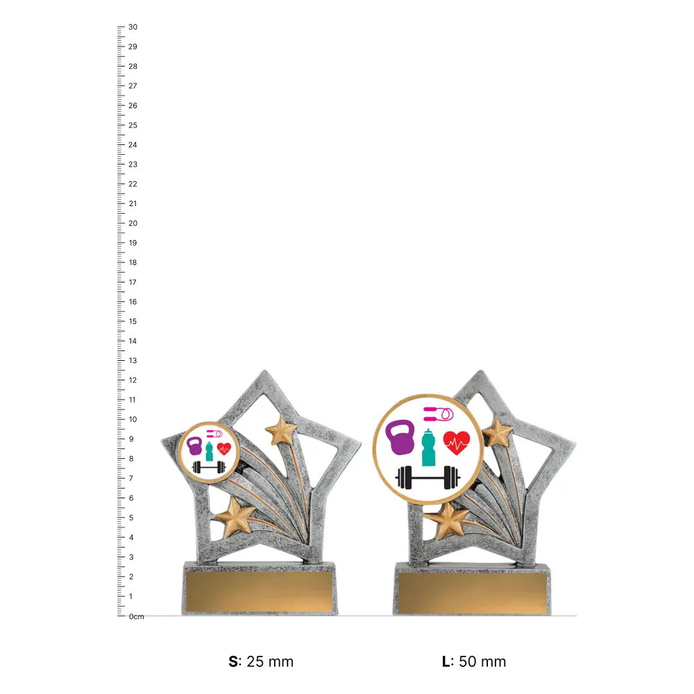 Fitness Flash trophies next to ruler Fitness Flash trophies next to ruler