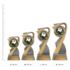 Football Arclight Showtime trophies next to ruler Football Arclight Showtime trophies next to ruler