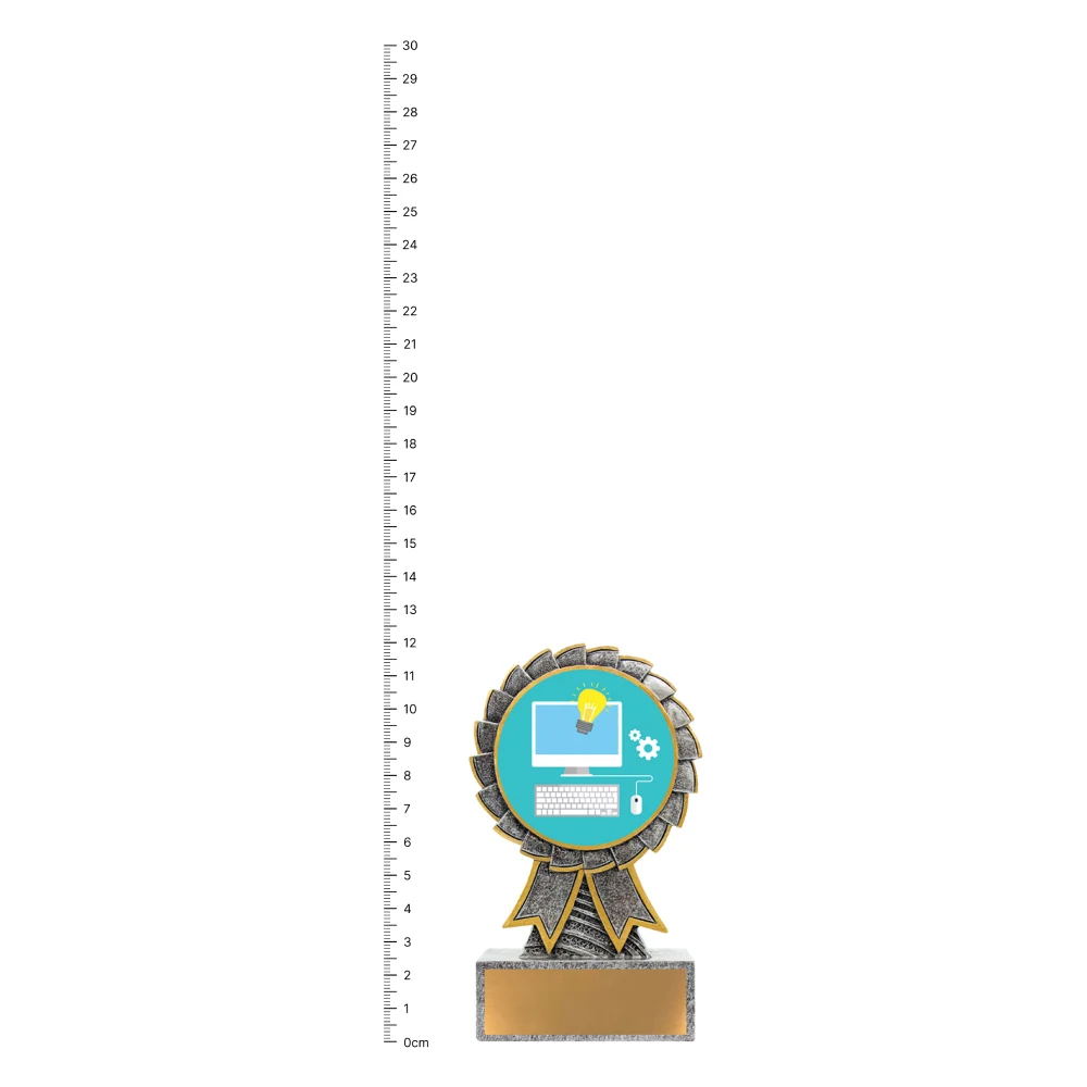 IT Aster trophy next to ruler IT Aster trophy next to ruler