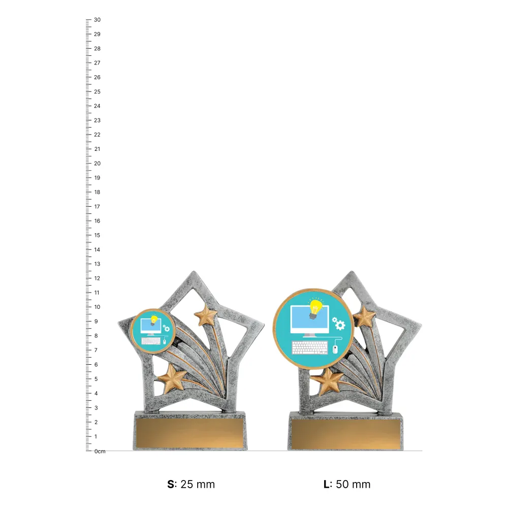 IT Flash trophies next to ruler