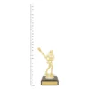 Lacrosse Female Figure Trophy next to ruler