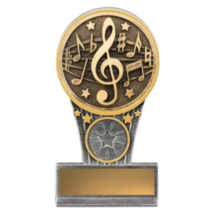 Silver / gold mini music ikon with resin construction
