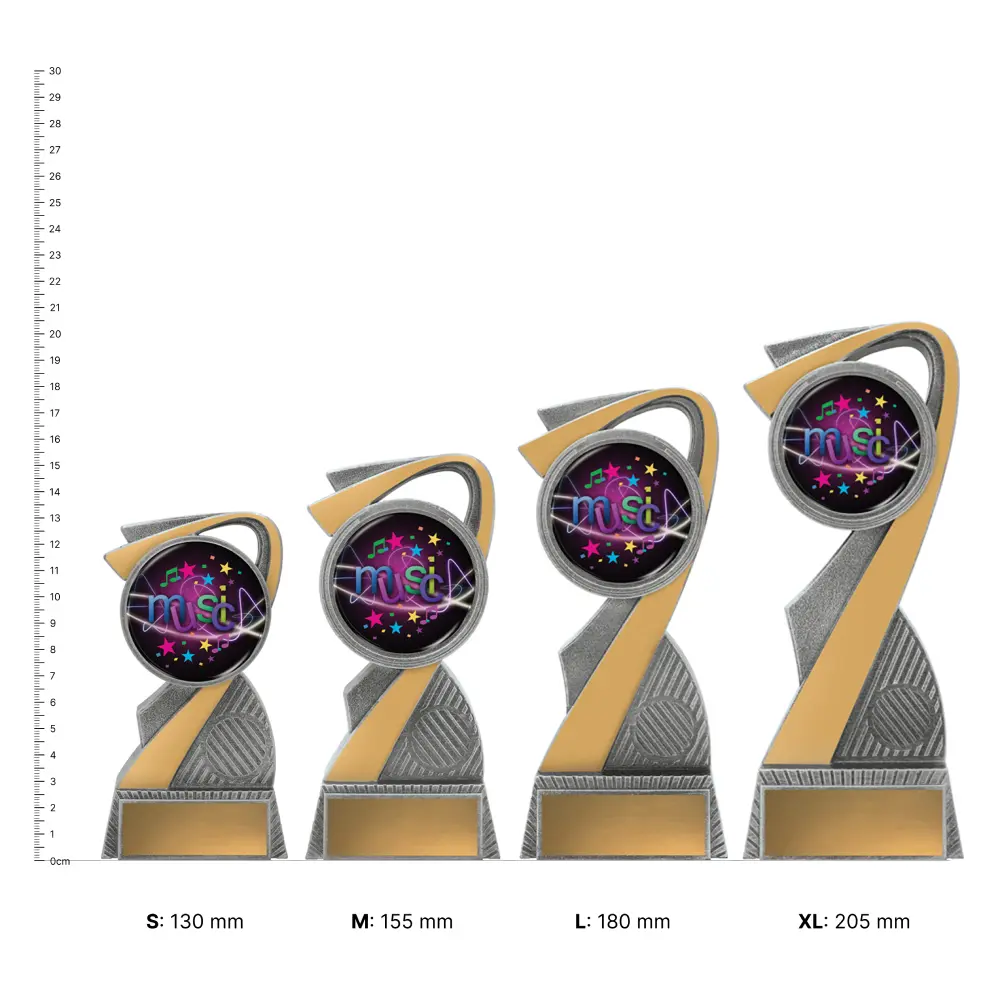 Music Arclight Colour trophies next to ruler Music Arclight Colour trophies next to ruler