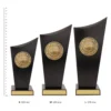 Netball Spartan Crest Netball Spartan Crest trophies next to ruler
