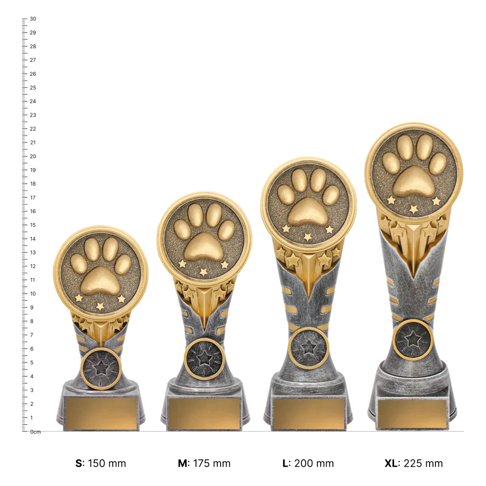 Pet Appreciation IKON trophies next to ruler Pet Appreciation IKON trophies next to ruler