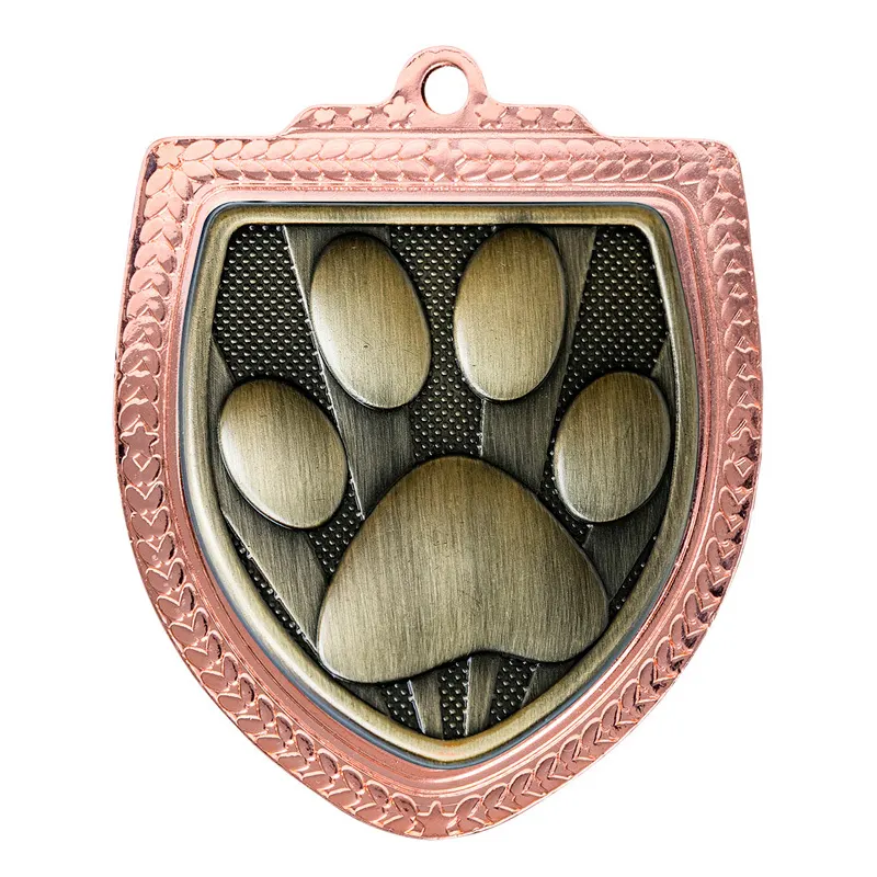 Pets Shield Medal bronze Bronze / gold shield medal - dogs with iron construction