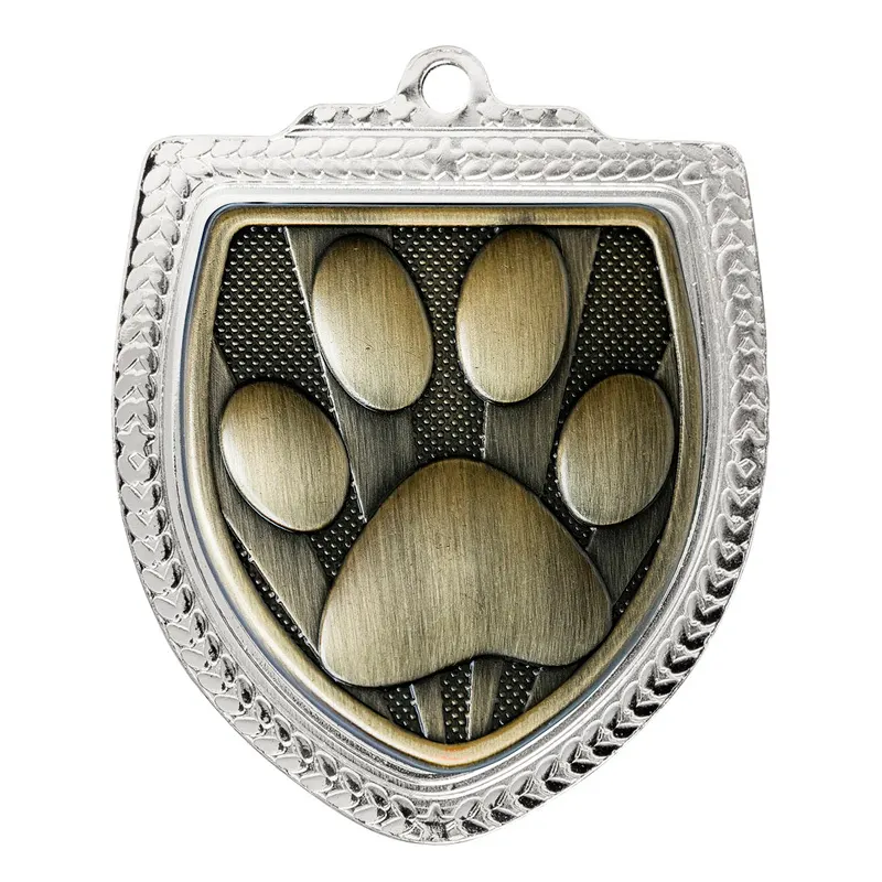 Pets Shield Medal silver gold / gold shield medal - dogs with iron construction