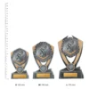 Public Speaking Hero Series trophies next to ruler