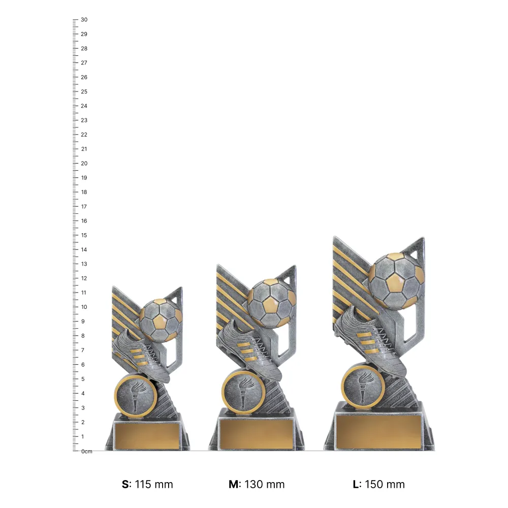 Rogue Series Football Rogue Series trophies next to ruler