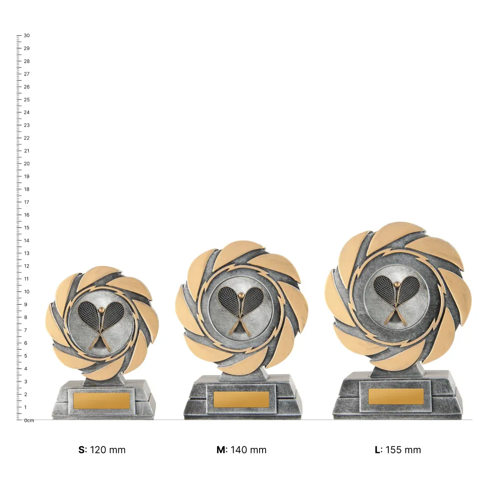 Squash Windmill Squash Windmill trophies next to ruler
