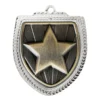 Star Shield Medal silver silver shield medal - star with iron construction