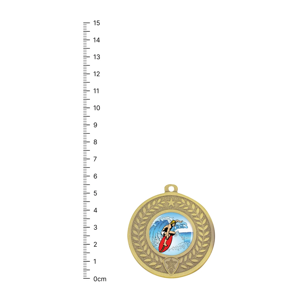 Surfing Distinction gold Surfing Distinction gold next to ruler
