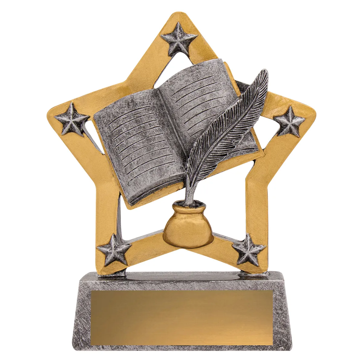 12905-silver Silver academic mini star with resin construction