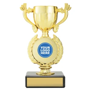 Gold academy cup with plastic / marble construction