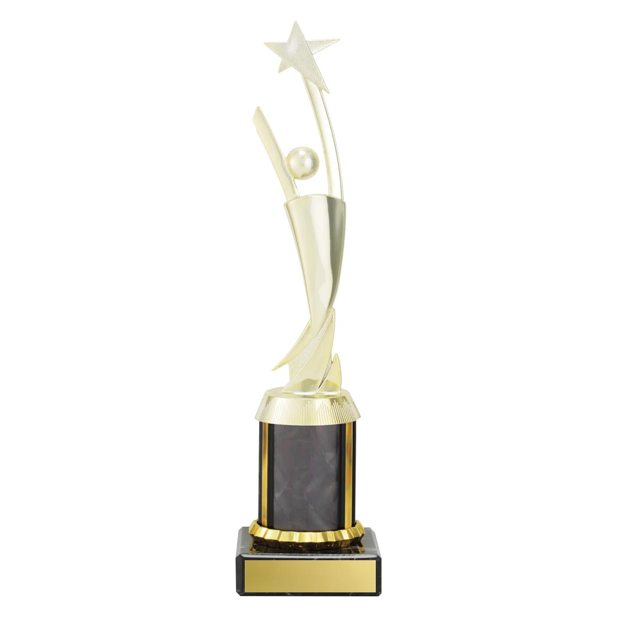 d5115b-black Black achievement for the stars with plastic / marble construction