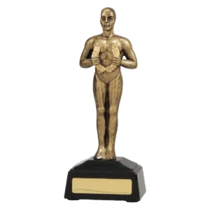 Gold achievement statue with resin construction