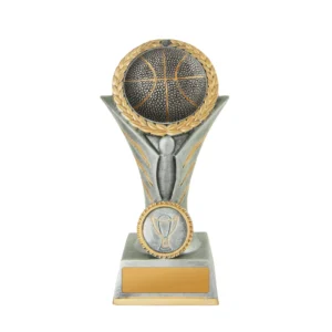 Silver / gold angel victory-basketball with resin construction