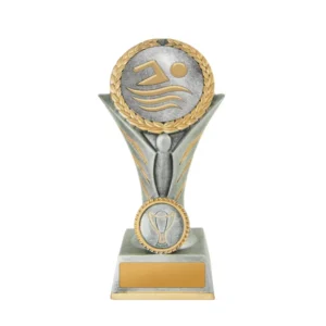 Silver angel victory-swimming with resin construction