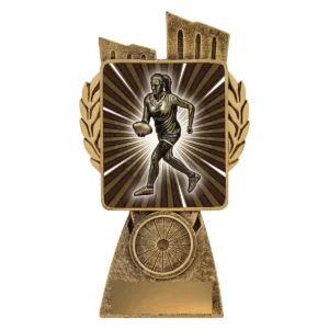 Gold antique gold lynx - aussie rules female with resin construction
