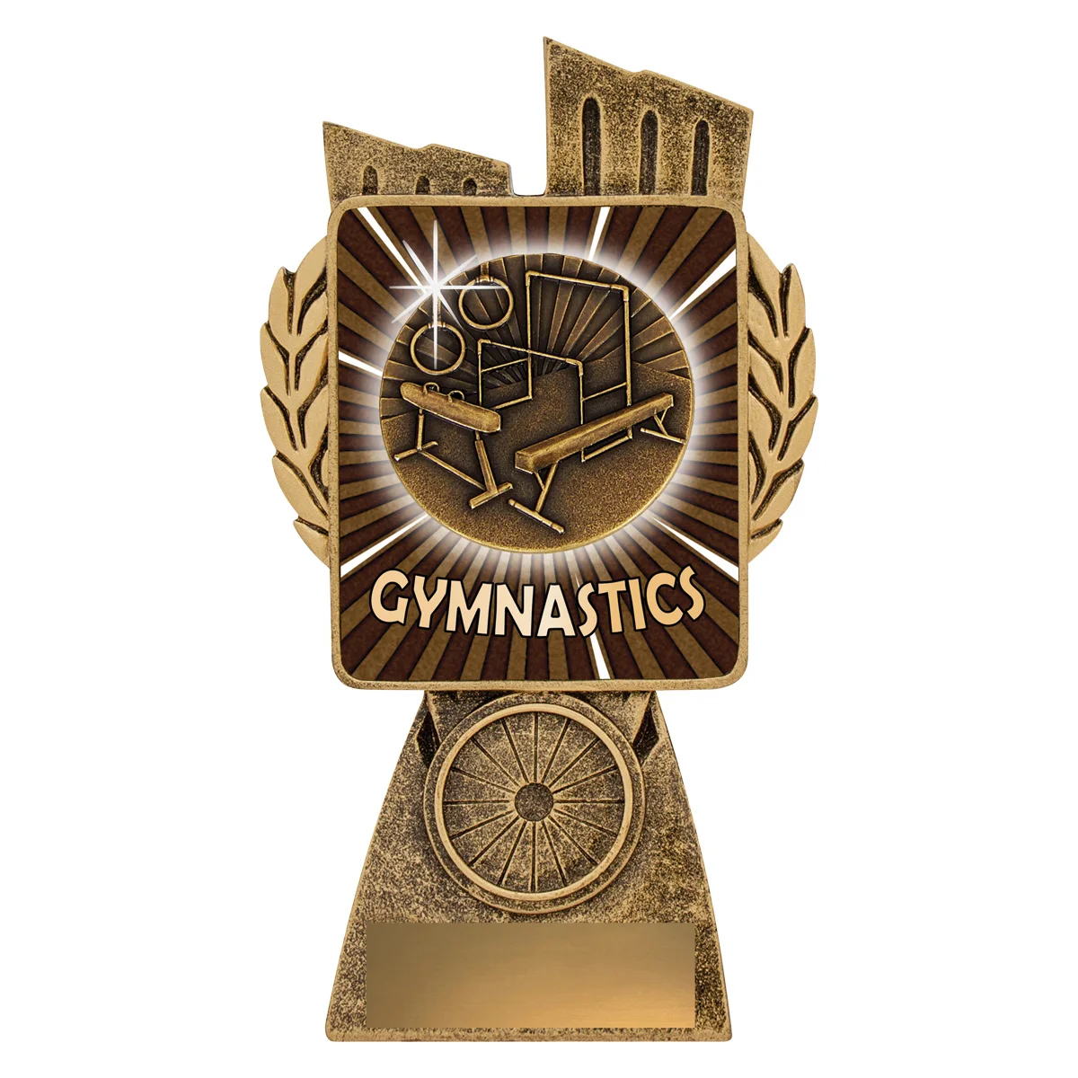 lr914a-gold Gold antique gold lynx - gymnastics with resin construction