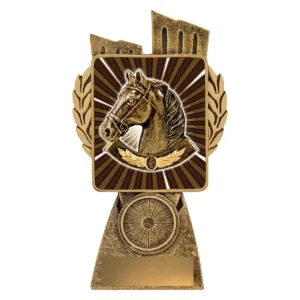 Gold antique gold lynx - horse with resin construction