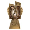 lr091a-gold Gold antique gold lynx - netball player with resin construction