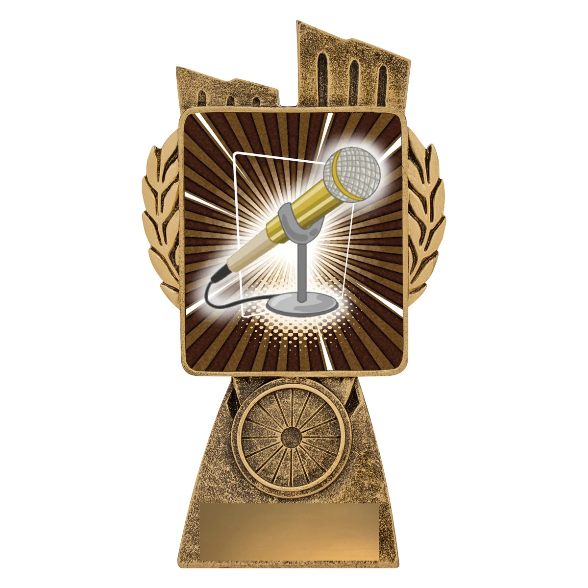 Gold antique gold lynx - public speaking with resin construction
