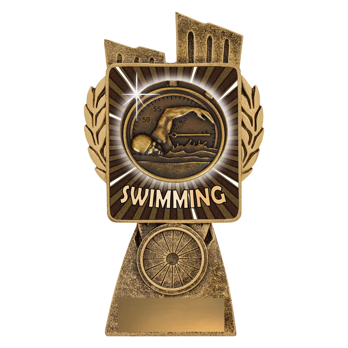 lr002a-gold Gold antique gold lynx - swim with resin construction