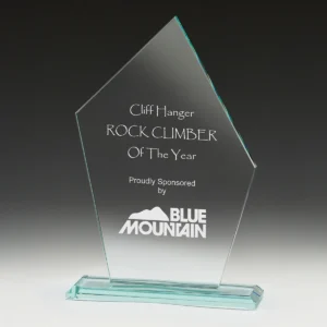 Jade apex jade glass award with glass construction