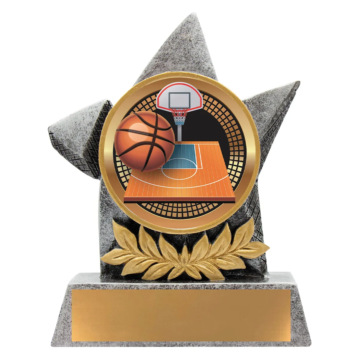 ab34-silver Silver argo - basketball with resin construction