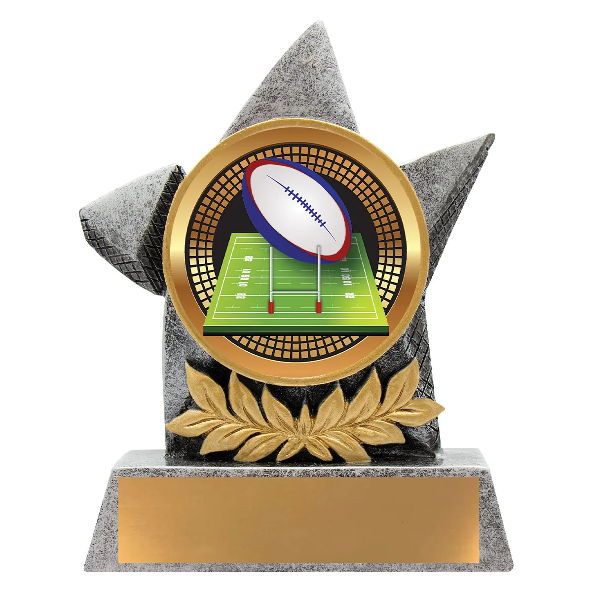 ab39-silver Silver argo - rugby with resin construction