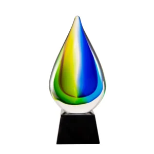 rainbow glass teardrop award