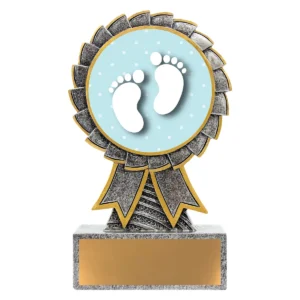 Silver aster - baby feet with resin construction